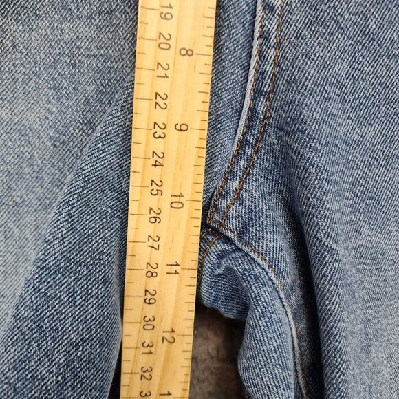 ASOS Jeans Womens 30 Blue 100% Cotton Cropped Frayed Hem Mid Rise - Picture 5 of 11